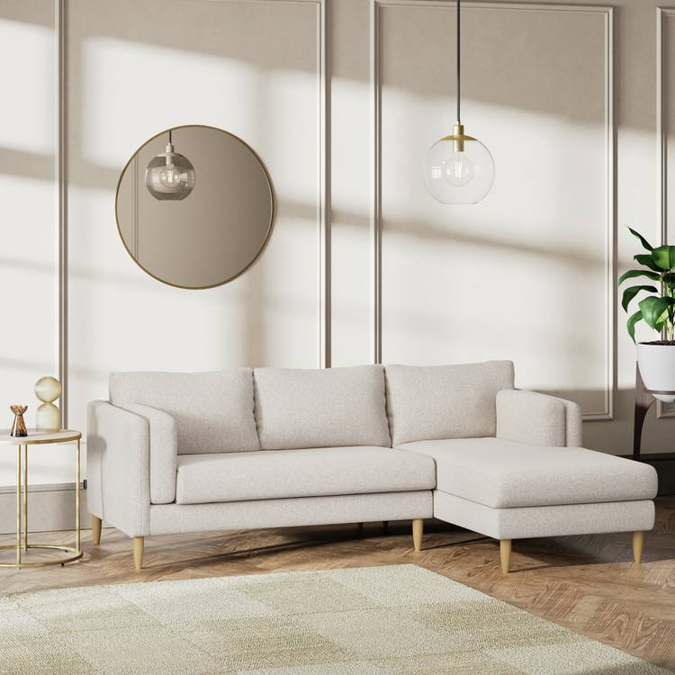 Habitat Newington Right Hand Corner Sofa - Natural - Ash Leg 0