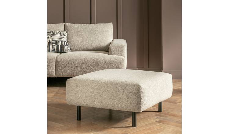 Habitat Julien Fabric Footstool - Beige