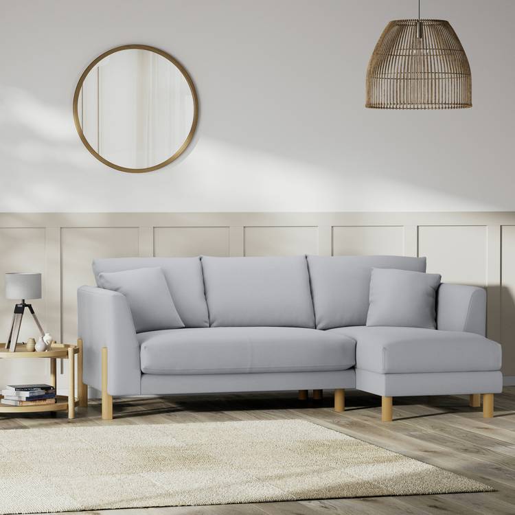 Habitat Aston Right Hand Corner Sofa - Grey - Ash Leg 0