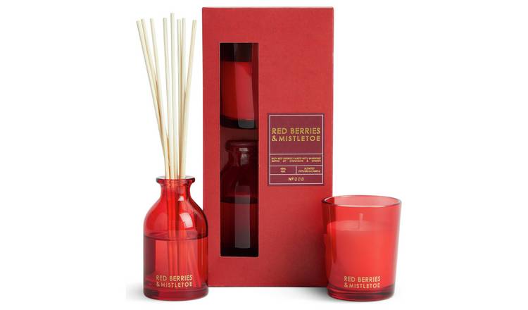 Habitat Mini Diffuser & Votive Set - Red Berries & Mistletoe