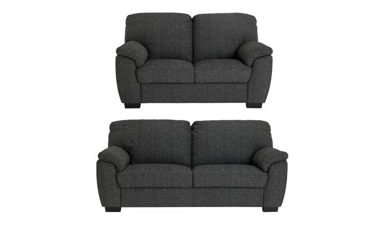 Argos Home Milano Fabric 2 Seater & 3 Seater Sofa - Charcoal