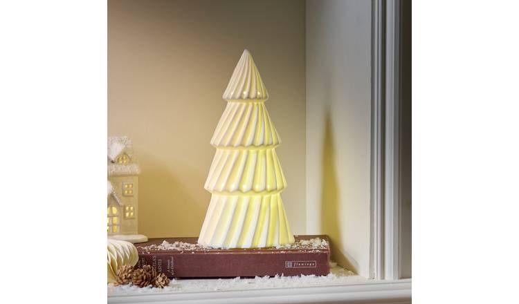 Argos Home White Light Up Christmas Tree Table Decoration 