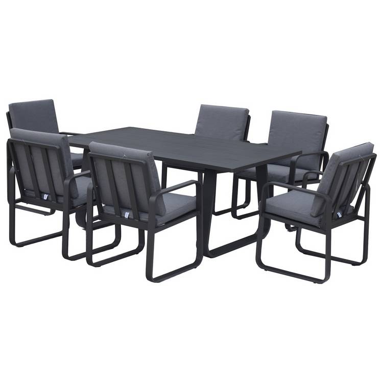 Norfolk Leisure Babingley 6 Seater Metal Patio Set - Grey 0