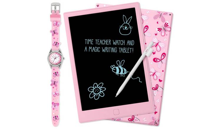 Tikkers 3D Butterfly Silicone Strap Watch & Drawing Pad Set