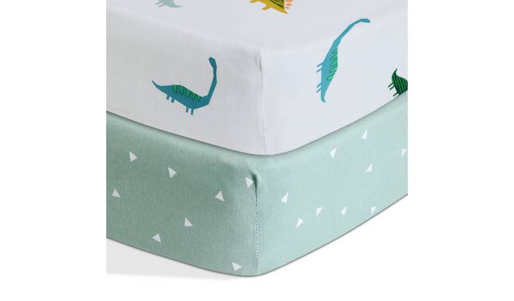 Habitat Cotton Little Dino Nursery Fitted Sheet - Cot Bed