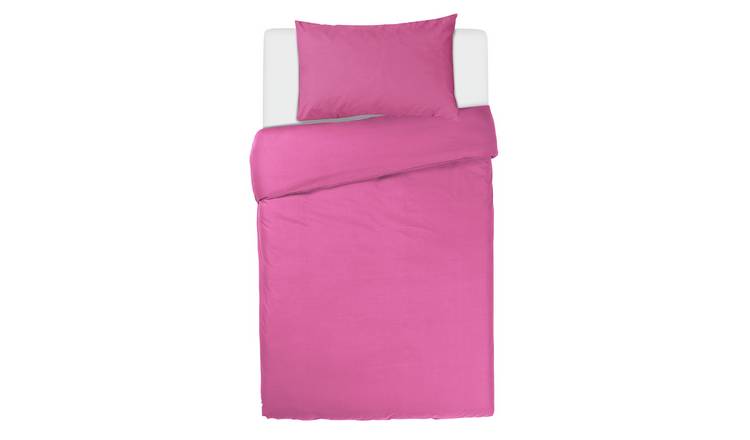 Habitat Polycotton Plain Standard Pillowcase Pair - Cerise