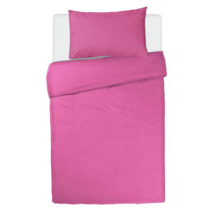 Habitat Polycotton Plain Standard Pillowcase Pair - Cerise 0