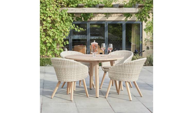 Pacific Cabon 4 Seater Rattan Effect Patio Set - Natural