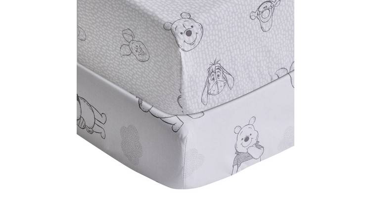 Disney Winnie The Pooh Twin Pack Nursery Fitted Sheet- Cot