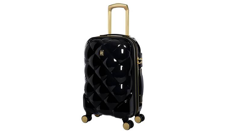 IT Luggage Expandable 8 Wheel Hard Suitcase - Cabin, Black