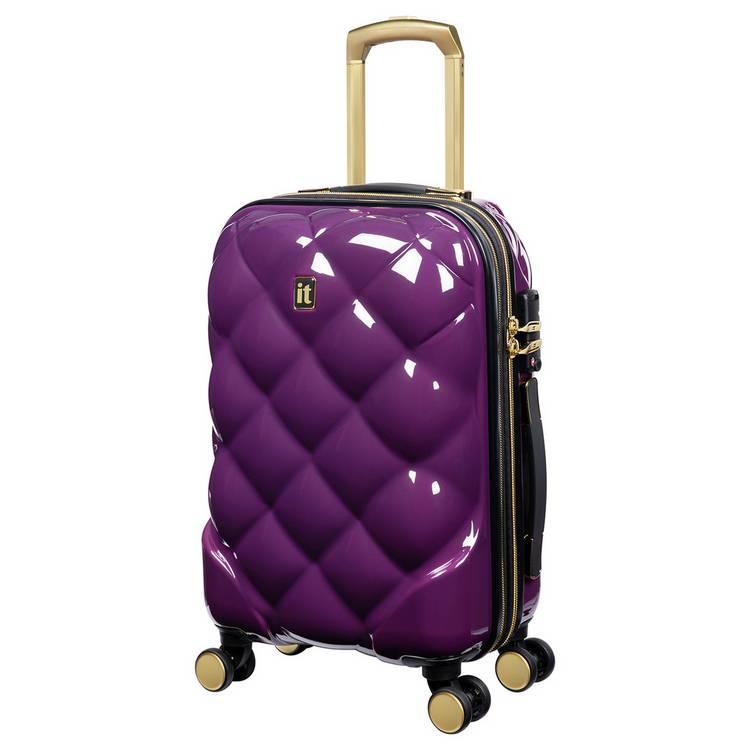 IT Luggage 8 Wheel Hard Suitcase - Cabin, Purple 0