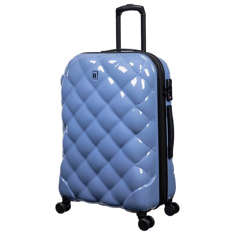 IT Luggage 8 Wheel Hard Suitcase - Medium, Blue 0