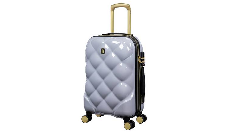 IT Luggage 8 Wheel Hard Suitcase - Cabin, Silver