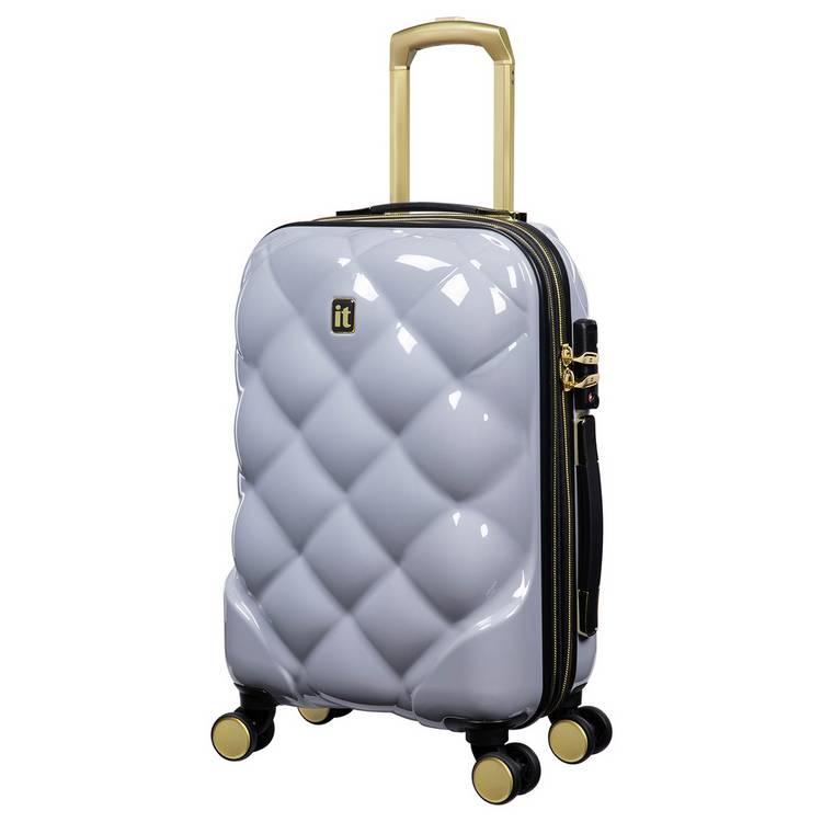 IT Luggage 8 Wheel Hard Suitcase - Cabin, Silver 0