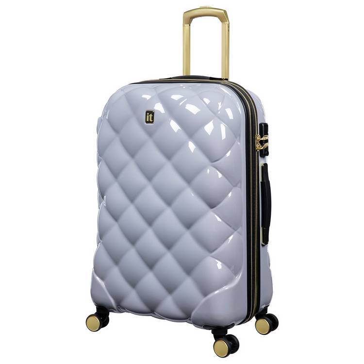 IT Luggage 8 Wheel Hard Suitcase - Medium, Silver 0