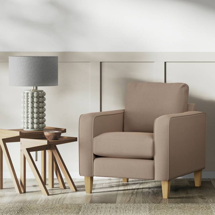 Habitat Flint Fabric Armchair - Biscuit - Ash Leg 0