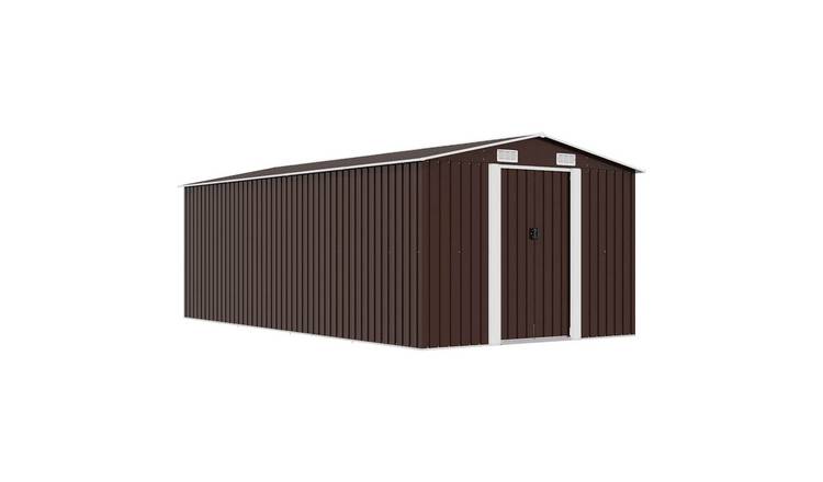 Walplus Garden Shed Large Durable Garden Shed - Brown - 257 x 489 x 181 cm
