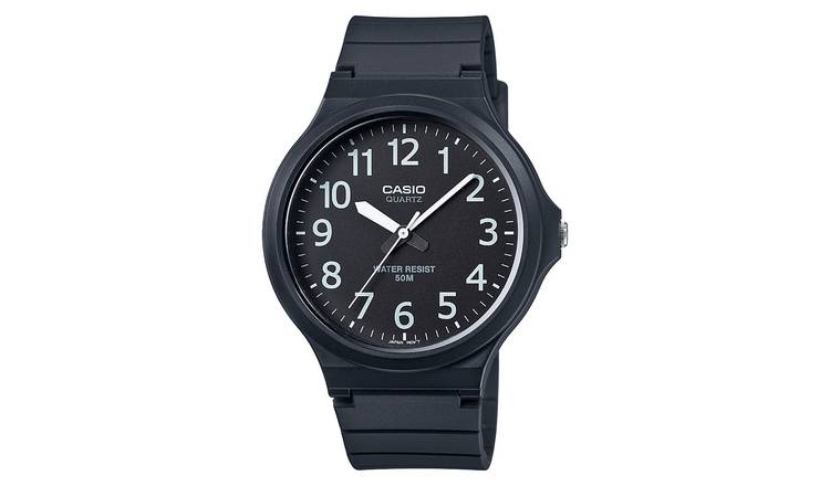 Buy Casio Unisex Analogue Black Dial Black Resin Strap Watch Men s watches Argos