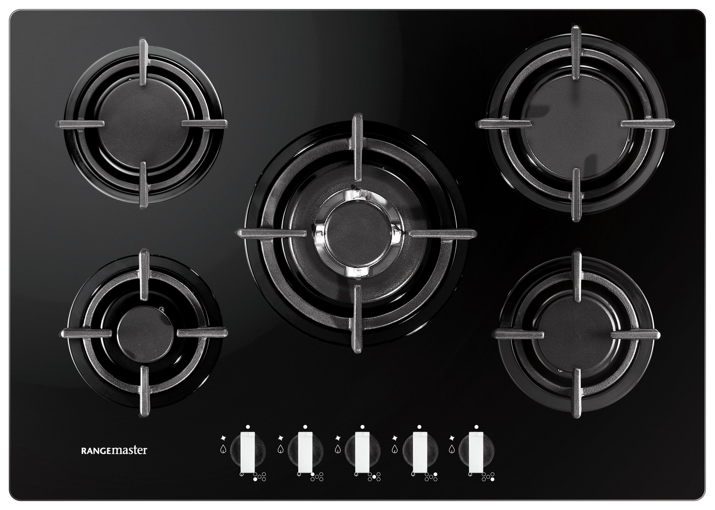 Rangemaster RMB70HPNGFGL 5 Burner Gas Hob - Black