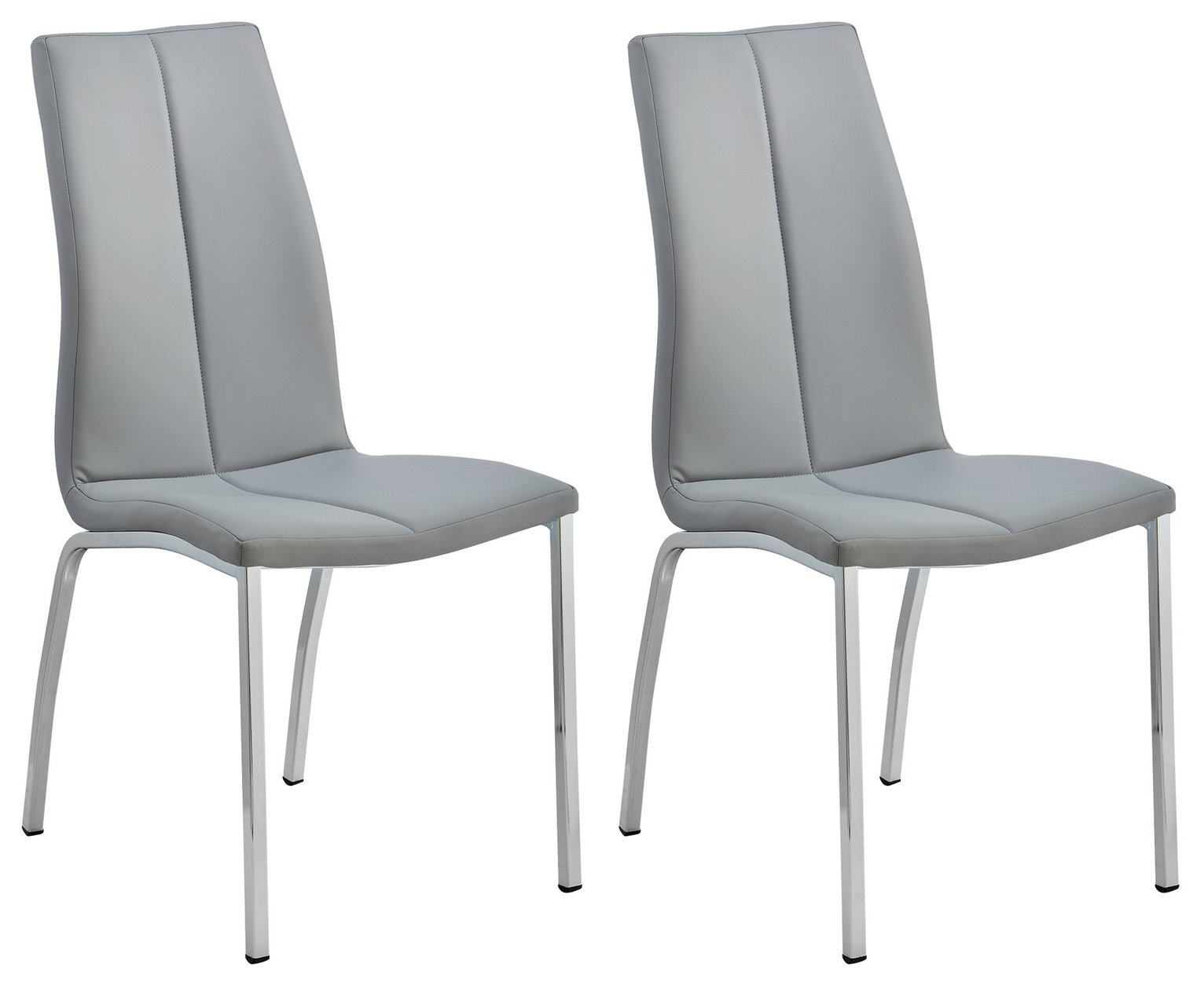 Argos Home Milo Pair of Curve Back Chairs - Grey