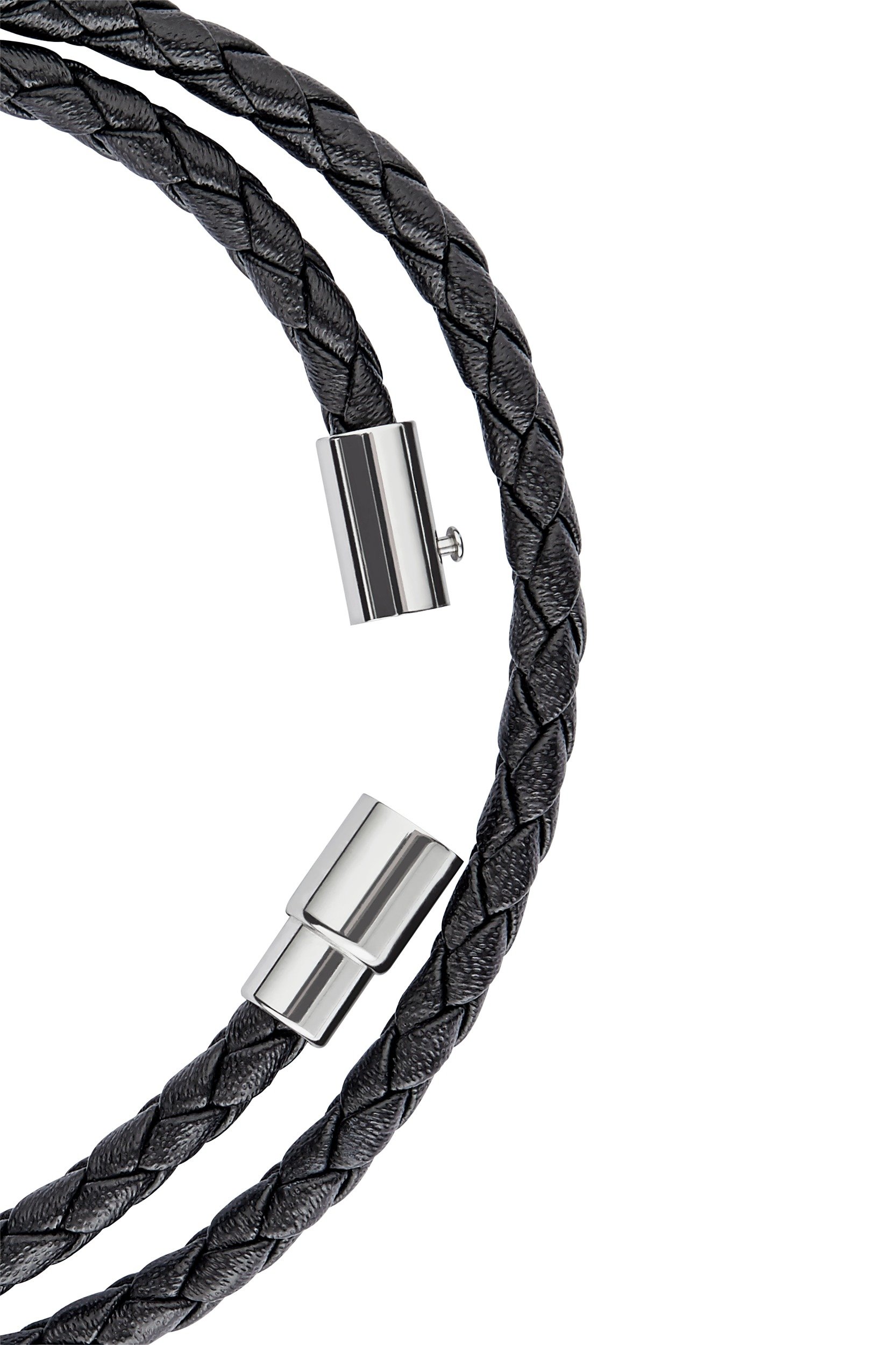 Revere Men's Two Layer Stainless Steel and Leather Bracelet Reviews