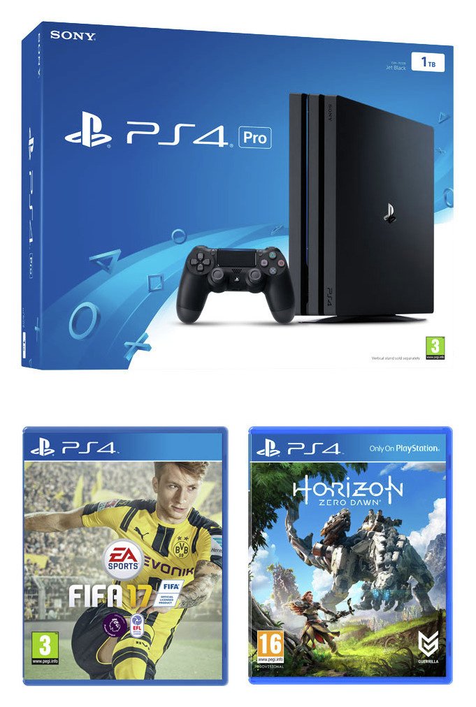 PS4 Pro Console with Horizon Zero Dawn & FIFA 17