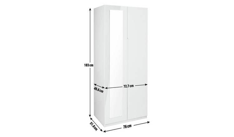 Argos 2 door on sale mirrored wardrobe