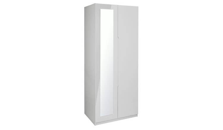 Legato 2 Door Mirrored Wardrobe - Grey Gloss