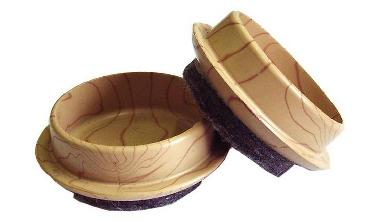Argos Home Felt Base 44mm Wood Castor Cups - 4 pack