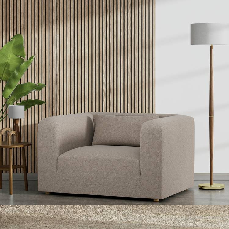 Habitat Lars Fabric Cuddle Chair - Mocha 0