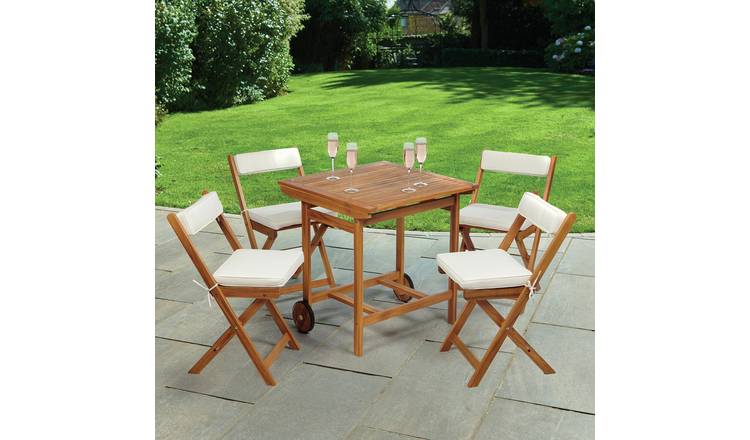 Greenhurst Seaford 4 Seater Folding Wooden Patio Set