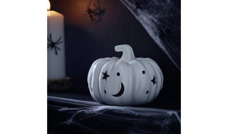 Argos Home Moon & Star Ceramic Pumpkin Halloween Decoration