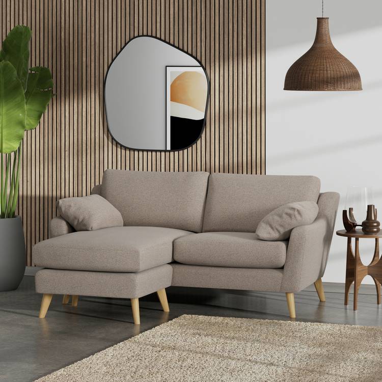 Habitat Ivor Left Hand Corner Sofa - Mocha - Ash Leg 0