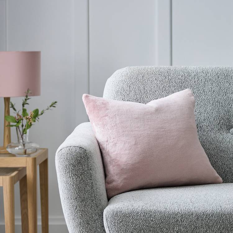 Argos Home Plain Super Soft Fleece Cushion - Pink - 43x43cm 0