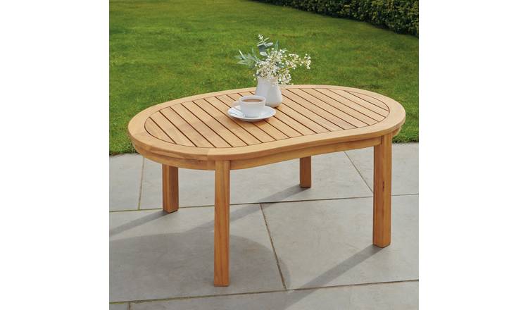 Greenhurst Banana 2 Seater Wooden Garden Table - Light Wood