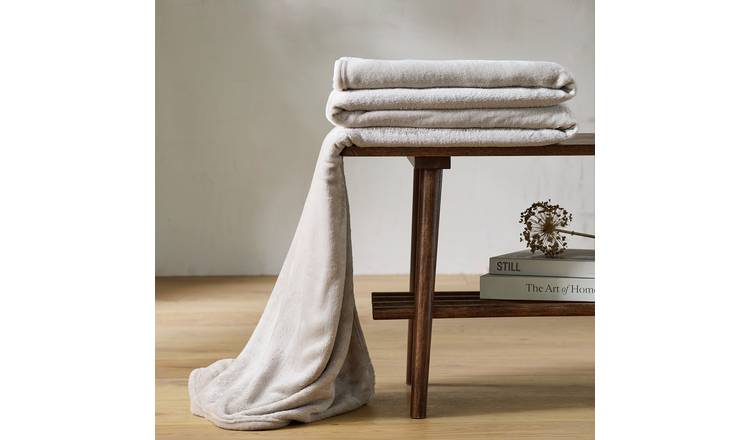 Argos Home Fleece Throw - Taupe - 200x220cm