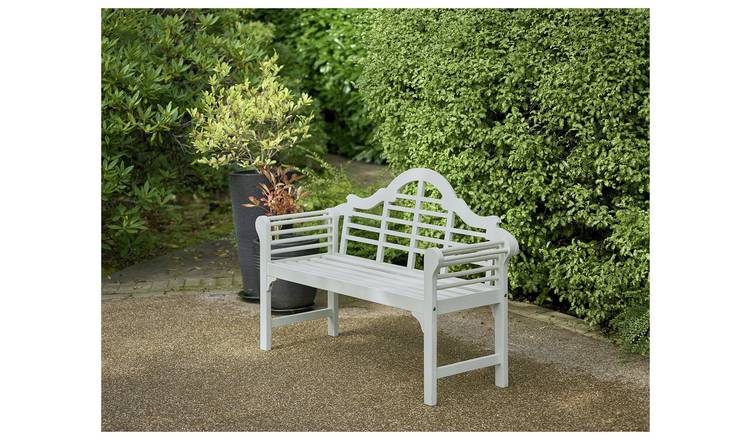 Greenhurst Lutyens 2 Seater Wood Garden Bench - White