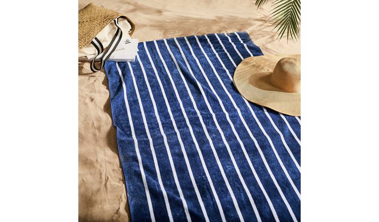 Habitat Blue Skinny Stripe Beach Towel