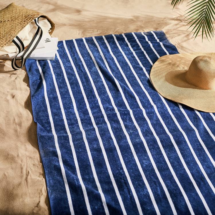 Habitat Blue Skinny Stripe Beach Towel 0
