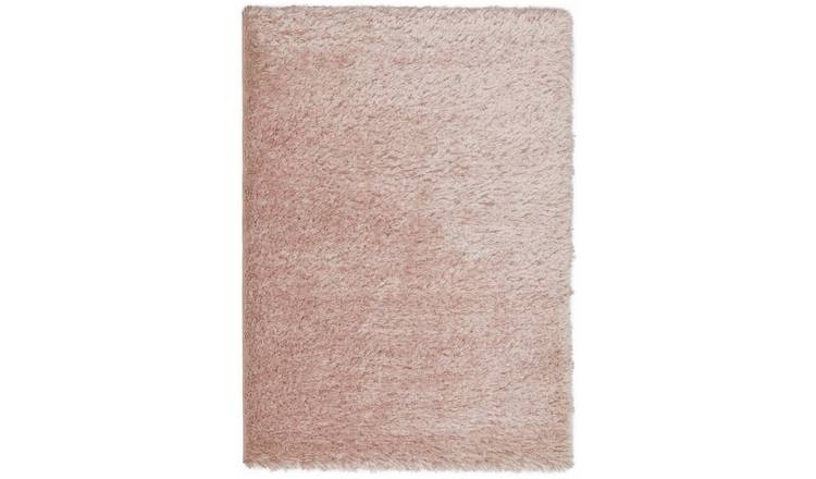 Buy Habitat Luxury Plain Shaggy Rug 120x170cm Blush Pink Rugs Argos