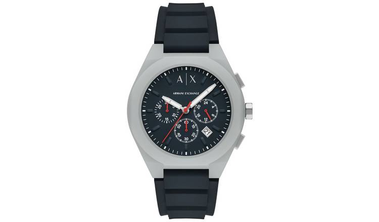 Armani Exchange Men's Charcoal Dial Silicone Strap Watch
