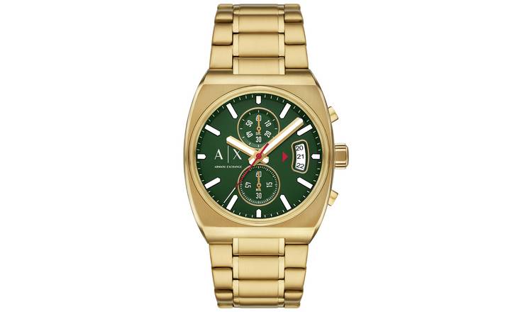 Armani Exchange Men's Green Stainless Steel Bracelet Watch