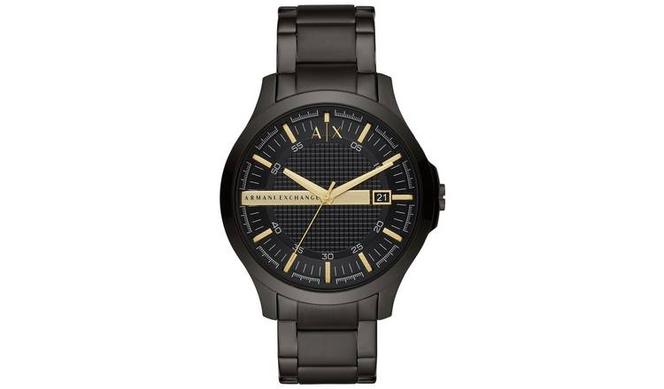 Armani Exchange Men's Black Stainless Steel Bracelet Watch