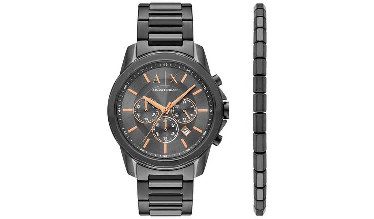 Armani Exchange Men's Grey Stainless Steel Bracelet Watch