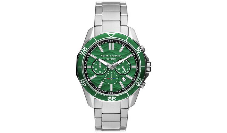 Armani Exchange Men's Green Stainless Steel Bracelet Watch