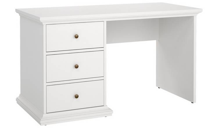 Tvilum Paris 3 Drawer Office Desk - White