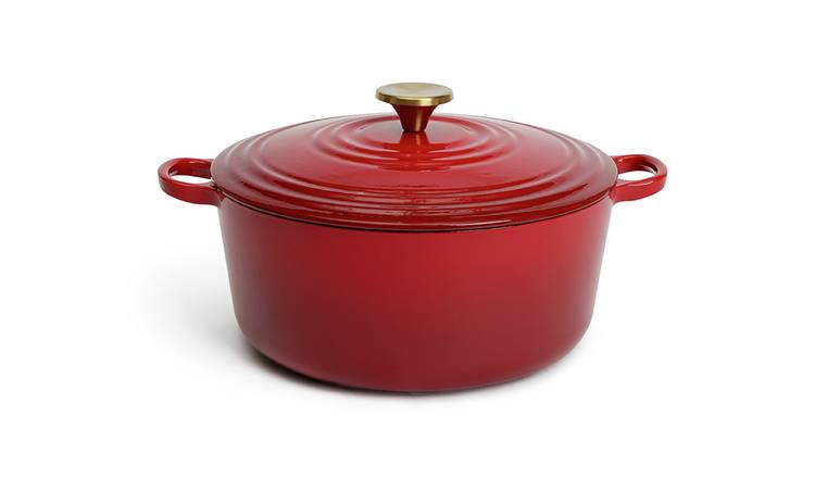 Habitat 3.3 Litre Cast Iron Casserole Dish - Red