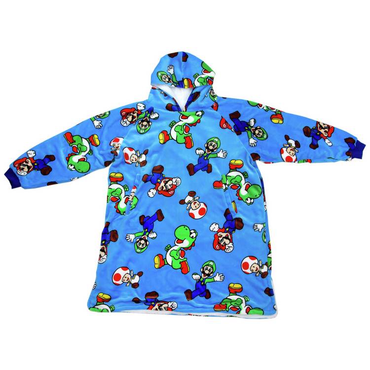 Nintendo Super Mario Fleece Hooded Blanket - Medium 0