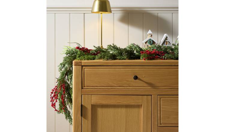 Habitat Cedar with Red Berry Christmas Garland