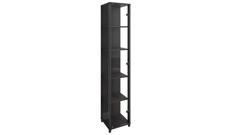 Argos Home Optima 1 Door Narrow Glass Display Cabinet- Black